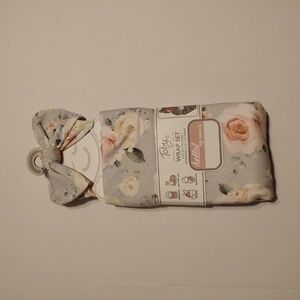 Toby 2-piece Floal Swaddle Wrap Set - Newborn